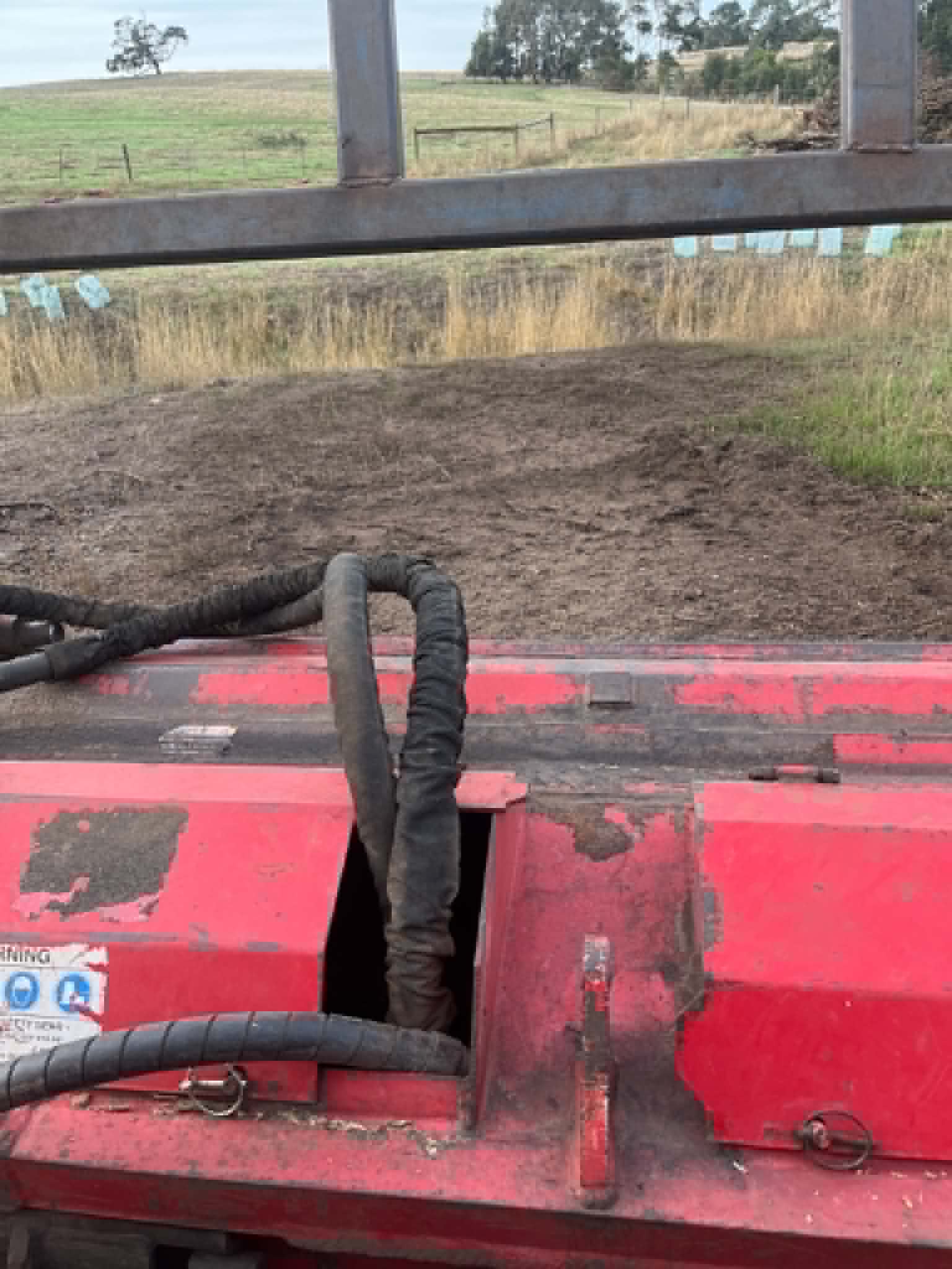 Cleared ground from cab view after stump removal — Bambra, Colac Otway Shire